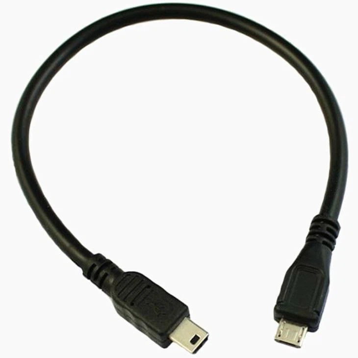 USB 2.0 Micro-B 5 Pin Male To Mini-B 5 Pin Male Adapter Data Cable Converter