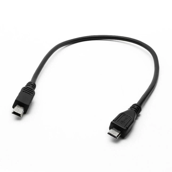 USB 2.0 Micro-B 5 Pin Male To Mini-B 5 Pin Male Adapter Data Cable Converter